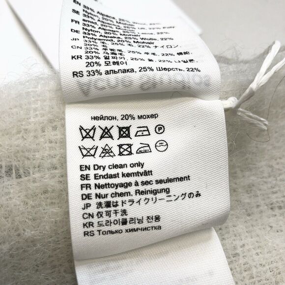 NWT ACNE STUDIOS Vally Checked Alpaca Wool Blend Scarf Black Gray Green - Picture 5 of 9